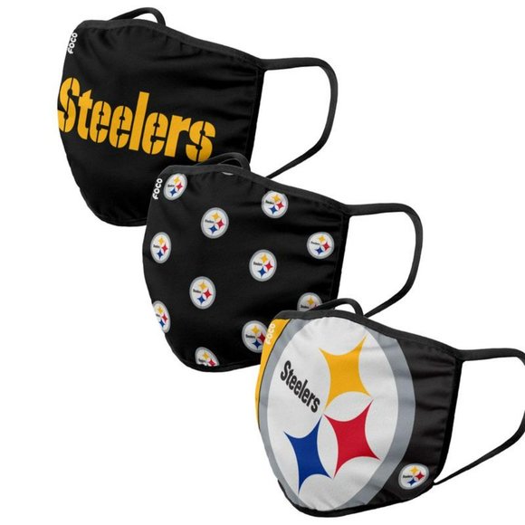 NFL Pittsburgh Steelers Face Cover- 3 Pack